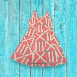 Mahi Gold Pink White Turquoise Cotton Stretch Athletic Sundress Size M